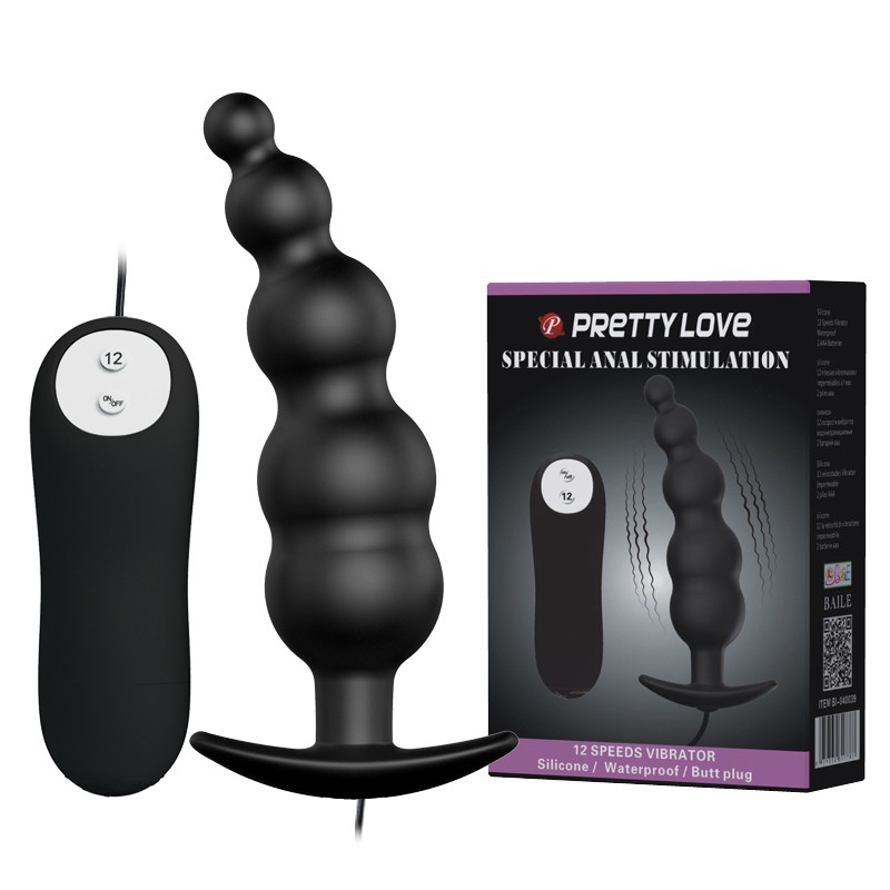 Анальна пробка - Pretty Love Special Anal Stimulation Vibrating Butt Plug Black - зображення 1