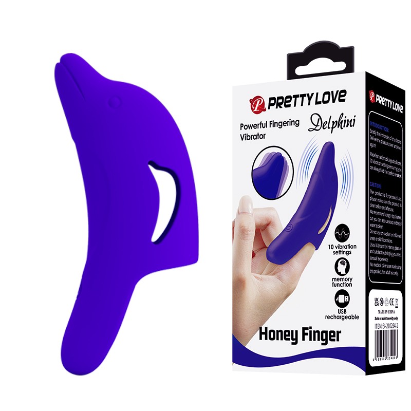 Вібронасадка на палець - Pretty Love Delphini Fingering Vibrator Blue - зображення 1