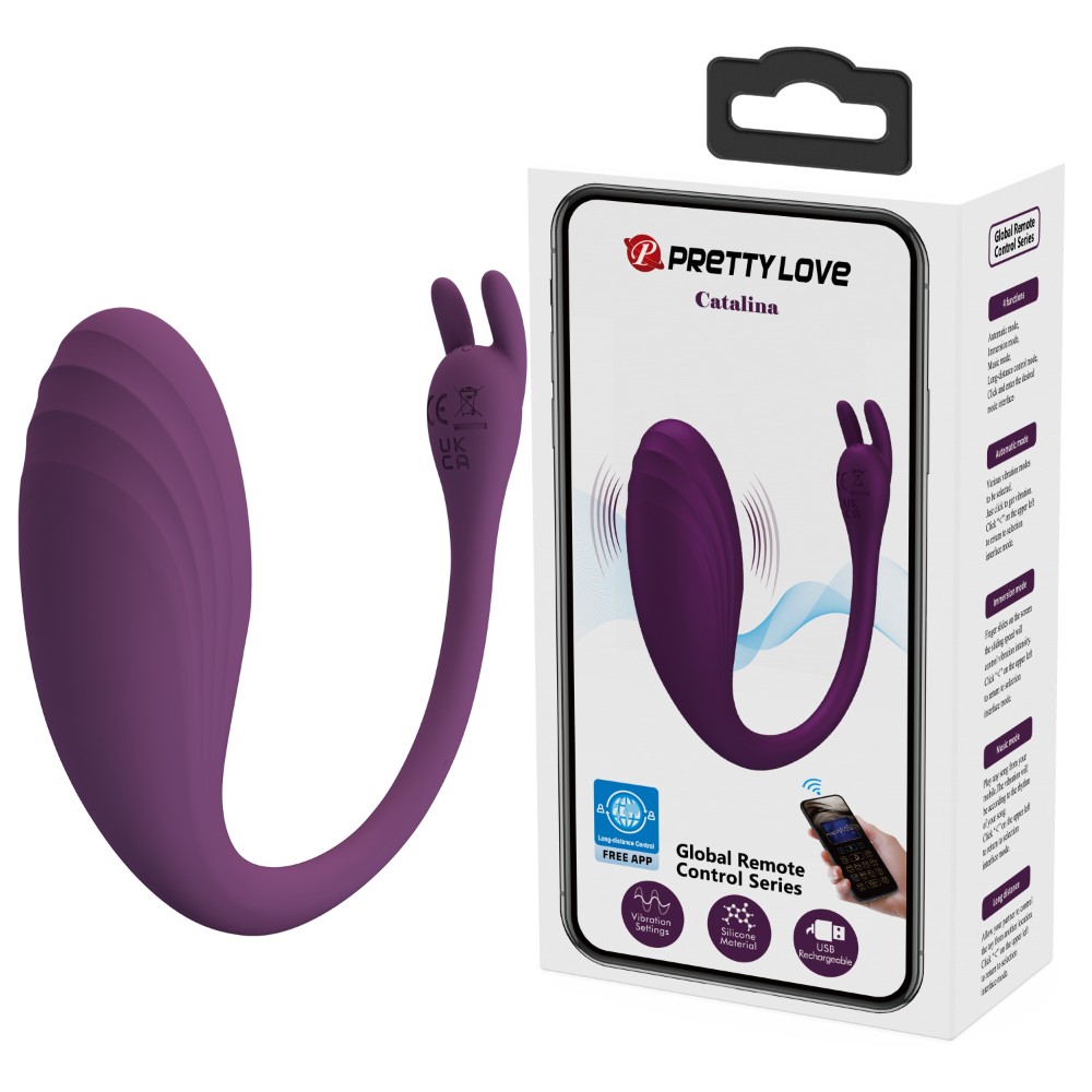 Вібратор - Pretty Love Catalina Stimulator Dark Purple (App) - зображення 1