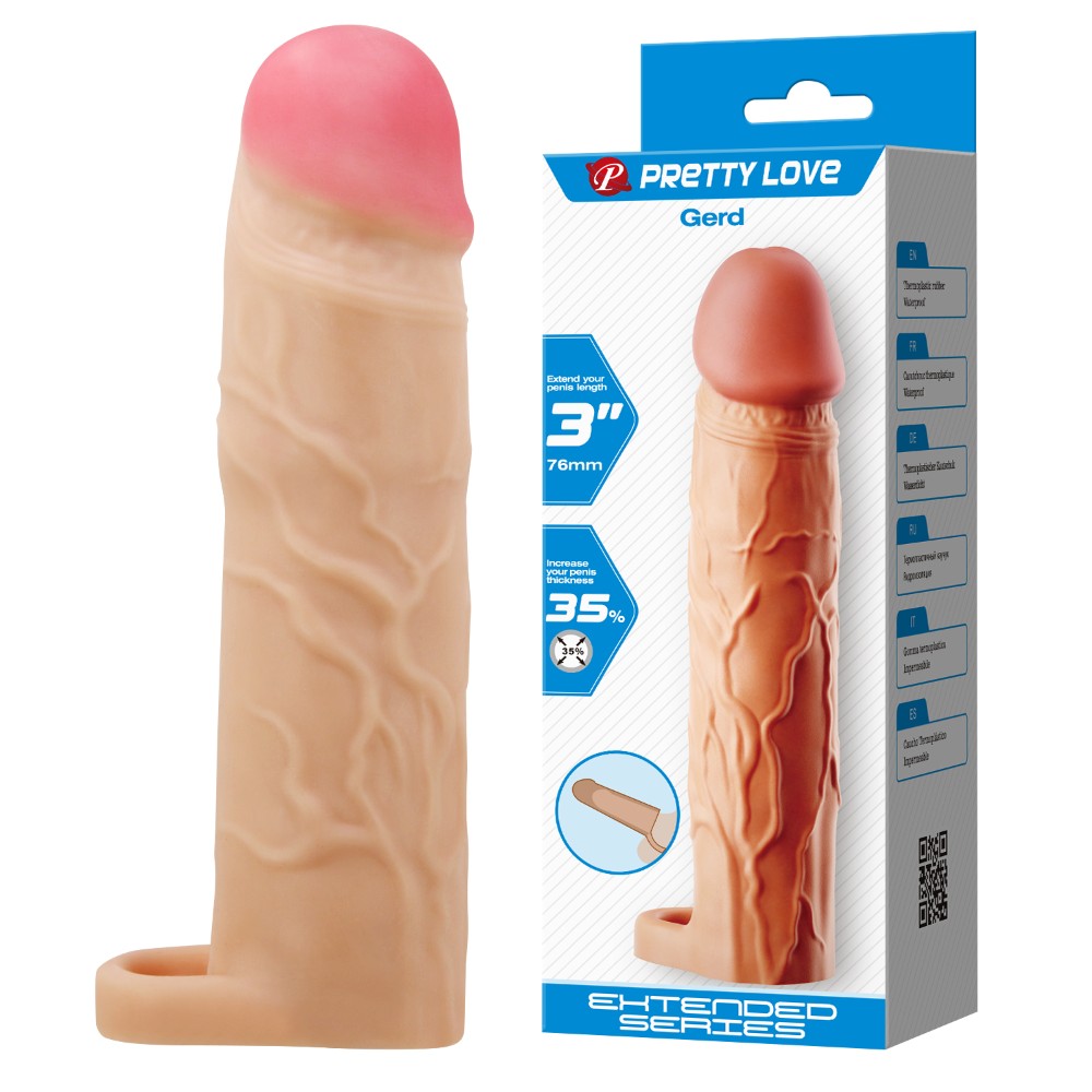 Насадка на член - Pretty Love Gerd Penis Extender +3" Flesh - зображення 1