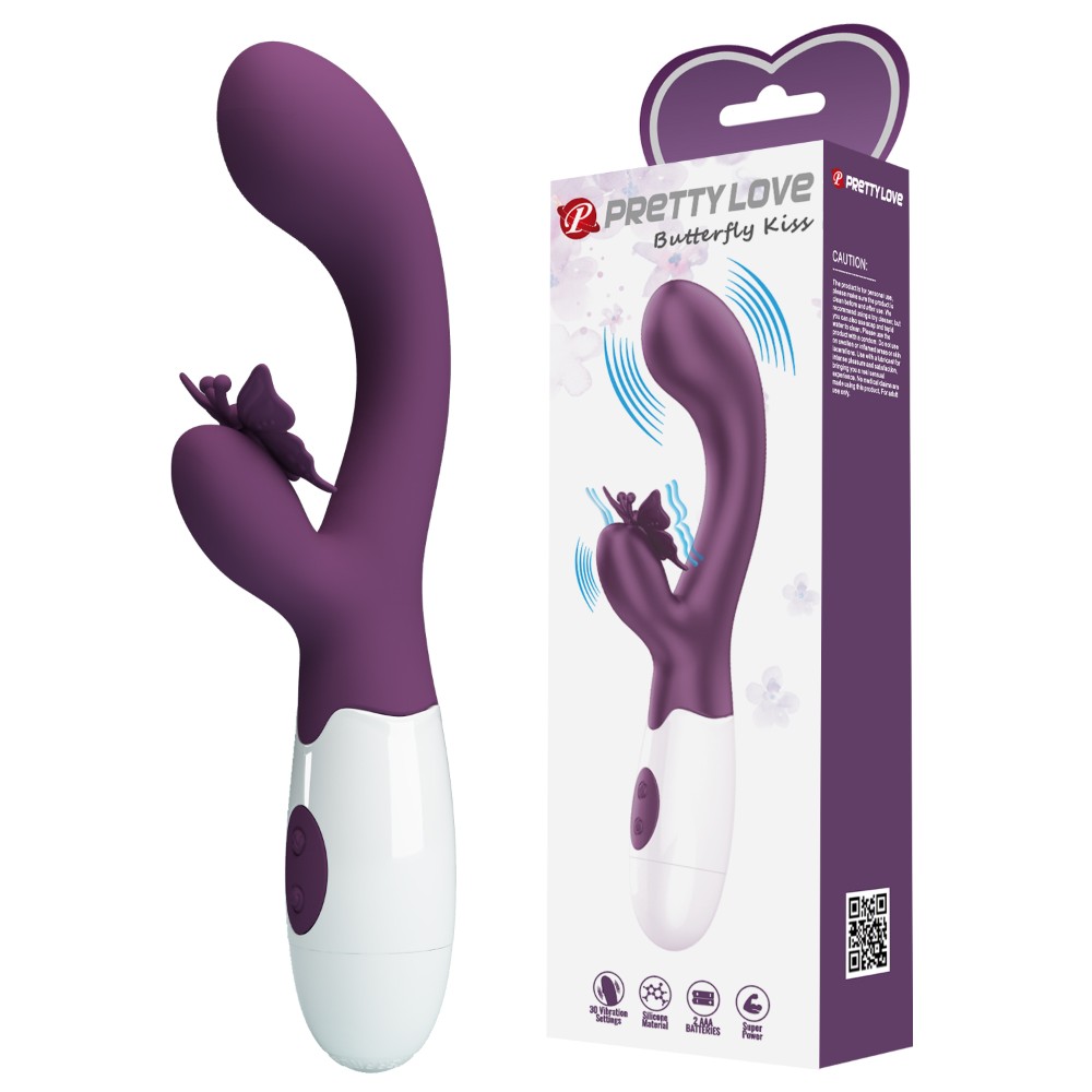 Вібратор - Pretty Love Butterfly Kiss Vibrator Dark Purple - зображення 1