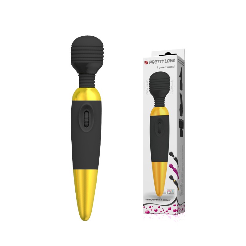 Класичний вібратор - Pretty Love Power Wand Black Gold - зображення 1