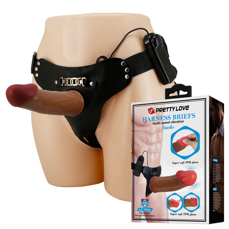 Страпон - Pretty Love Harness Briefs Stark with Vibration - зображення 1