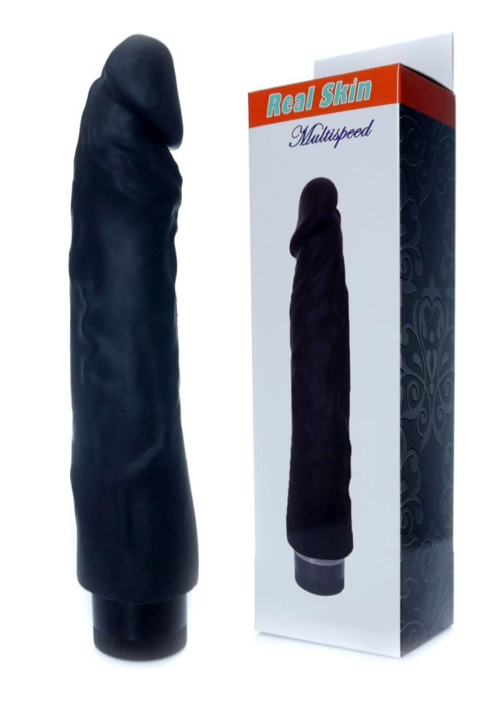 Вібратор - Real Skin Multispeed Black, 22,5 см - зображення 1