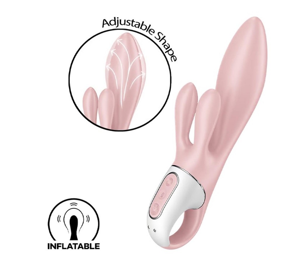 Вакуумний кліторальний стимулятор - Satisfyer Air Pump Bunny 3 Rose - зображення 1