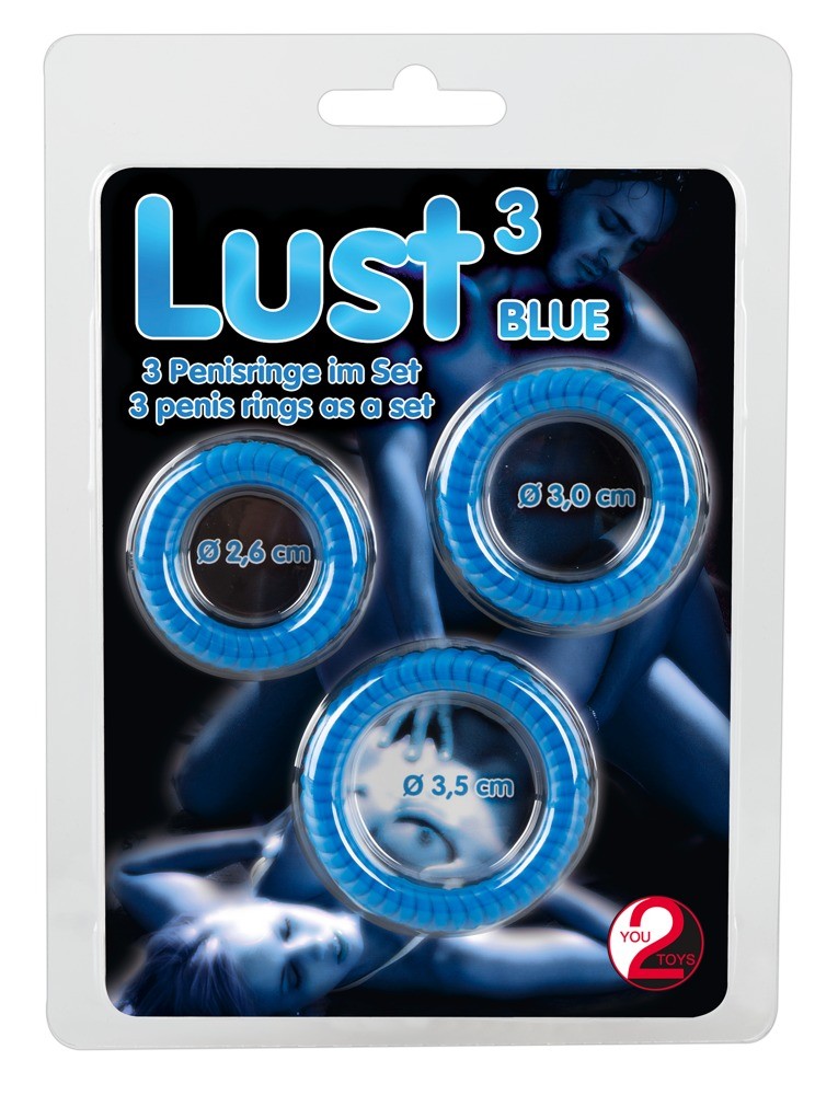 Набір ерекційних кілець - Lust 3 Blue - зображення 1