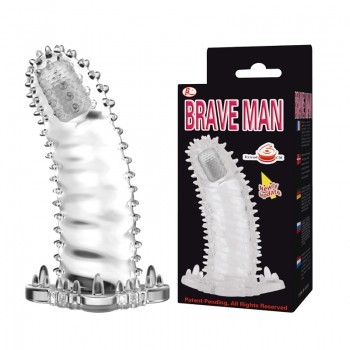 Насадка на член - Brave Man Vibrating Penis Sleeve Clear - зображення 1