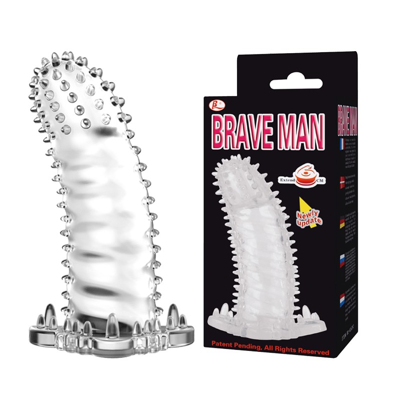 Насадка на член - Brave Man Penis Sleeve Clear - зображення 1