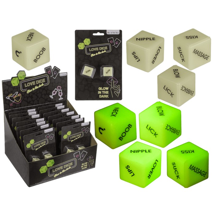 Неонові кубики Love Dice Glow In The Dark, 2 шт. - зображення 1