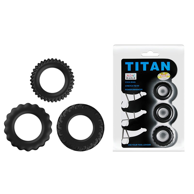 Ерекційні кільця - Titan Cock Ring Set Blue - зображення 1