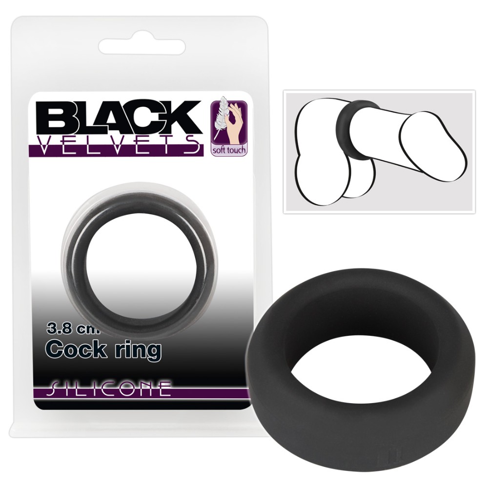 Ерекційне кільце - Black Velvets Cock Ring, 3.8 см - зображення 1