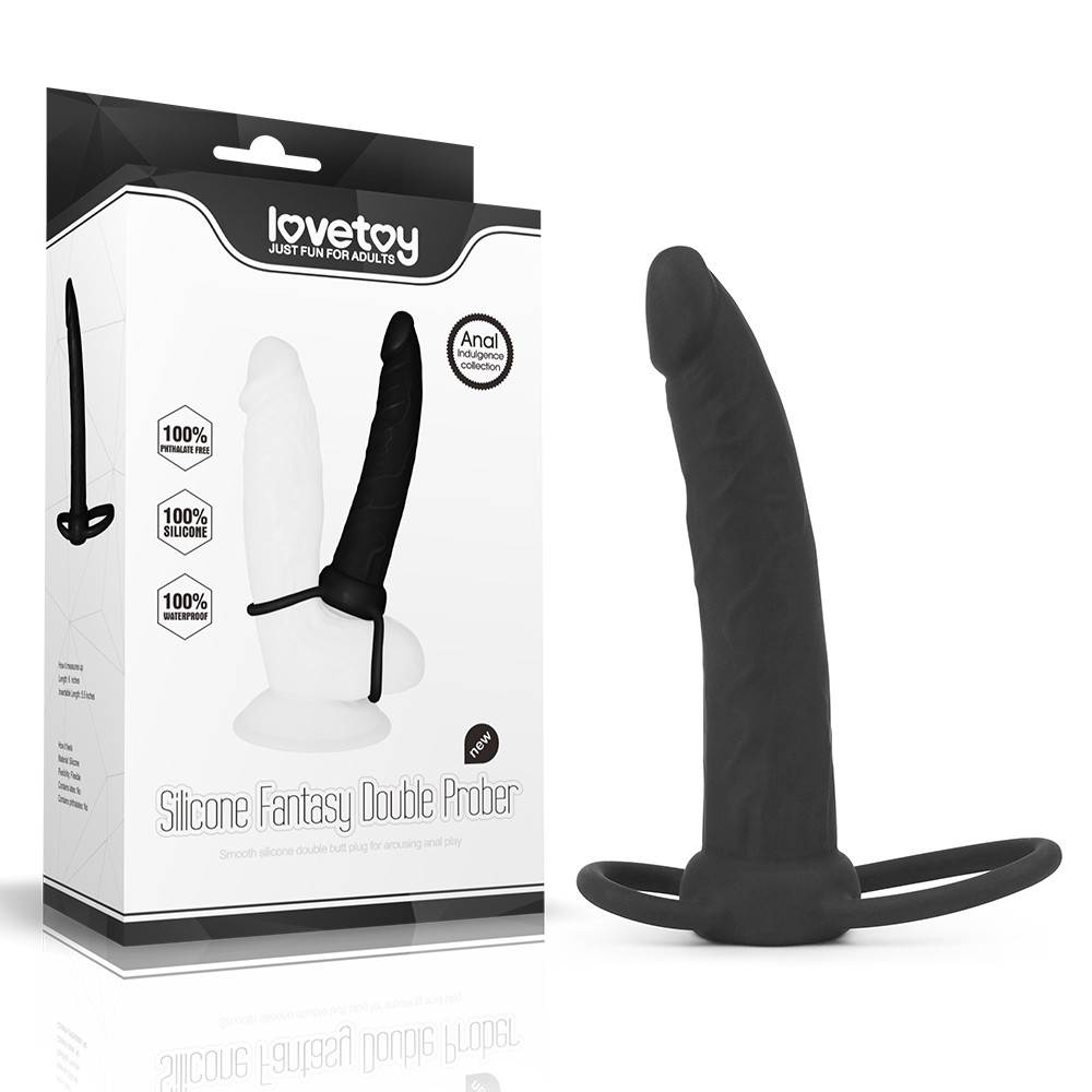Насадка для подвійного проникнення - Anal Indulgence Collection Silicone Fantasy Double Prober - зображення 1