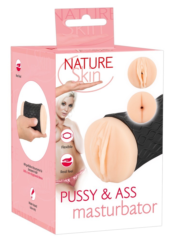 Мастурбатор вагіна і анус - Nature Skin Pussy & Ass Masturbator - зображення 1