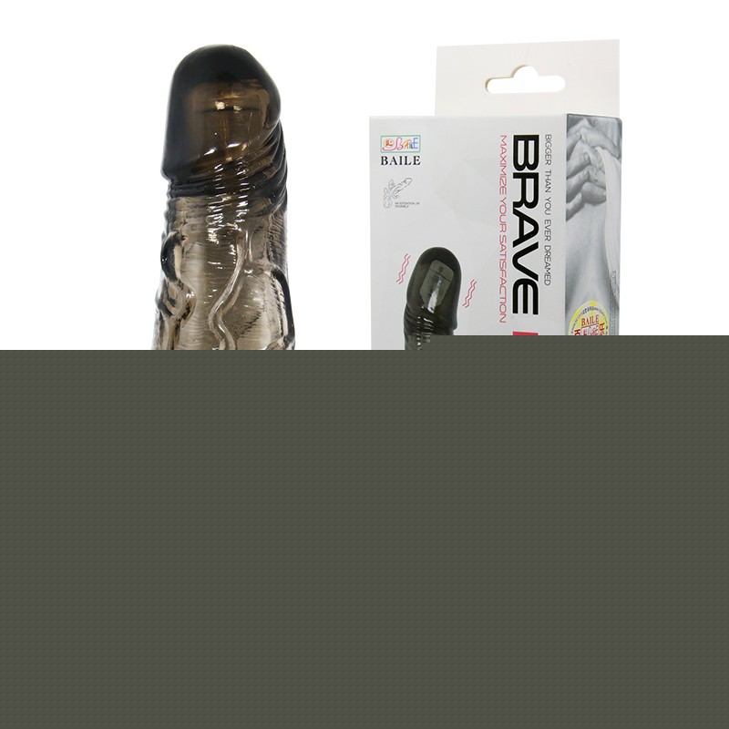 Насадка на член - Brave Man Vibrating Penis Sleeve Black - зображення 1