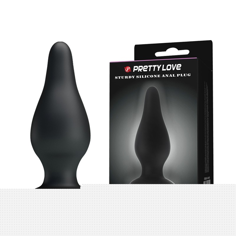 Анальна пробка - Pretty Love Sturdy Silicone Anal Plug Black - зображення 1