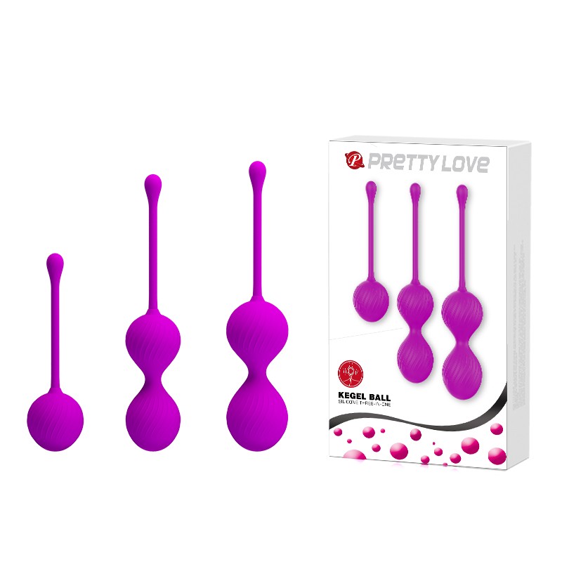 Вагінальні кульки - Pretty Love Kegel Balls Set Pink, 3 шт. - зображення 1