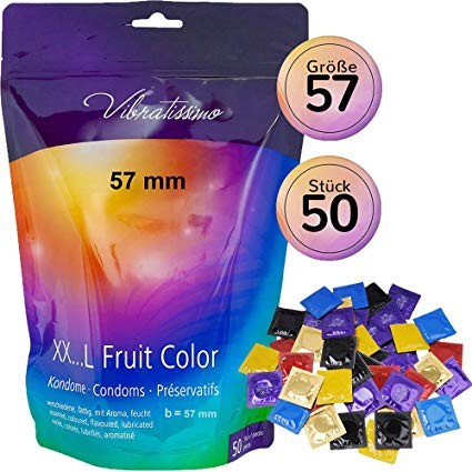 Презервативи - Vibratissimo XX ... L Fruit Color, 57 мм, 50 шт. - зображення 1