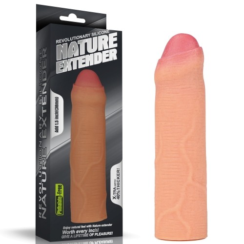 Насадка на член - Revolutionary Silicone Nature Extender Add 1.5" Flesh - зображення 1
