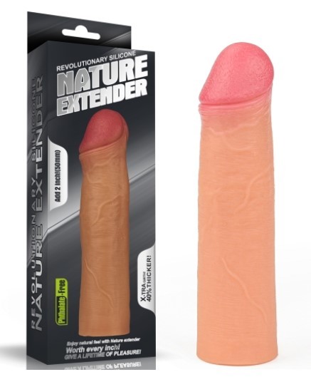 Насадка на член - Revolutionary Silicone Nature Extender Add 2" Flesh - зображення 1