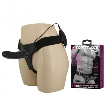 Страпон - Pretty Love Marvin Vibrating StrapOn Harness Black, 16.2 см - зображення 1