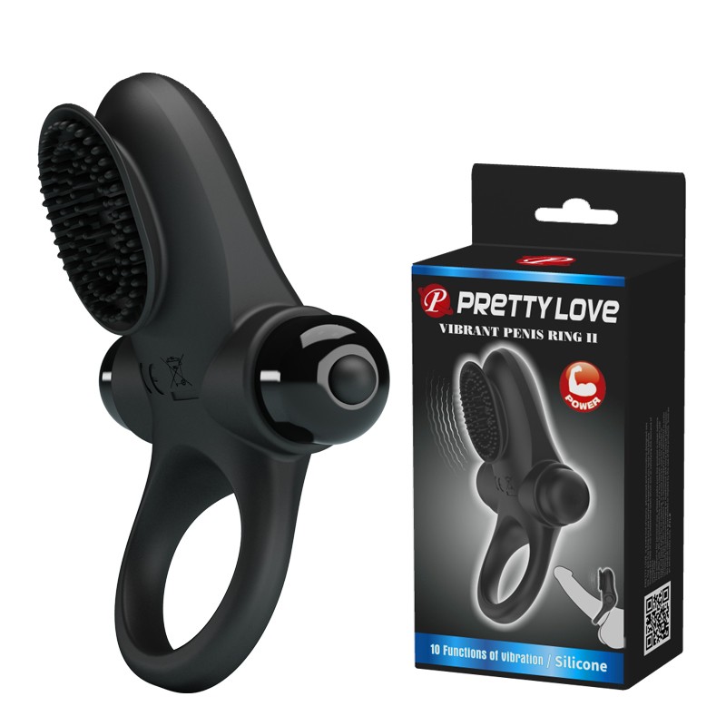 Ерекційне кільце - Pretty Love Vibrant Penis Ring II Black - зображення 1