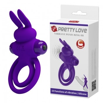Ерекційне кільце - Pretty Love Vibrant Penis Ring III Purple - зображення 1