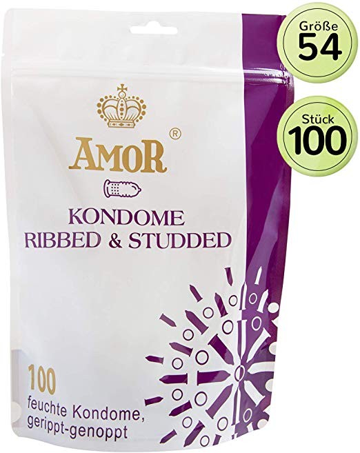 Презервативи - Amor Ribbed & Studded, 100 шт. - зображення 1