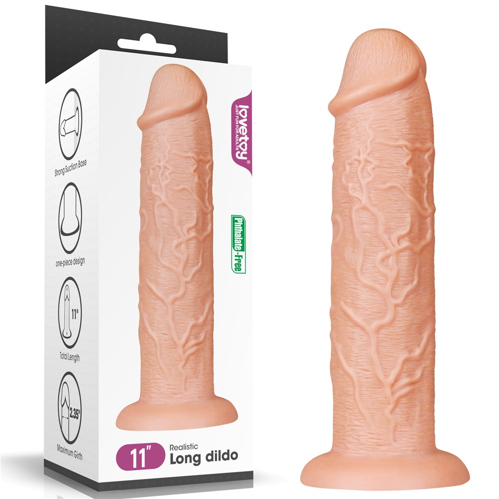 Фалоімітатор - King-Sized Realistic Long Dildo 11" Flesh - зображення 1
