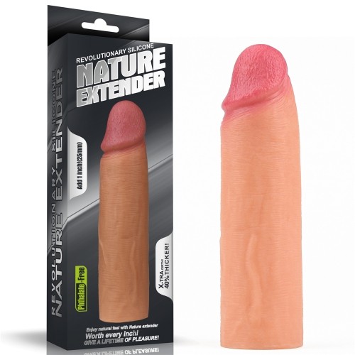 Насадка на член - Revolutionary Silicone Nature Extender Add 1.5" Flesh - зображення 1