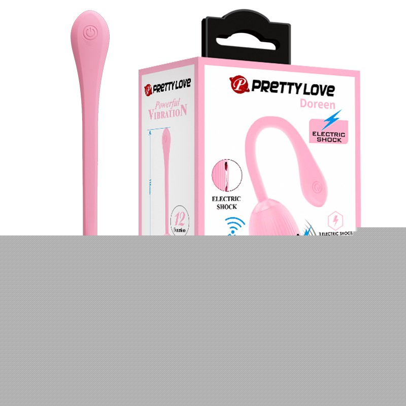 Віброяйце - Pretty Love Doreen Electric Shock Egg Light Pink (App) - зображення 1