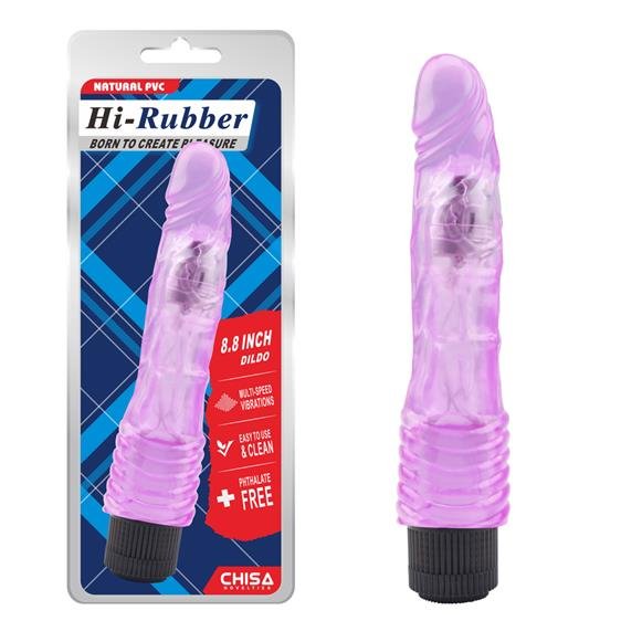 Вібратор - Hi-Rubber 8.8" Dildo Purple - зображення 1