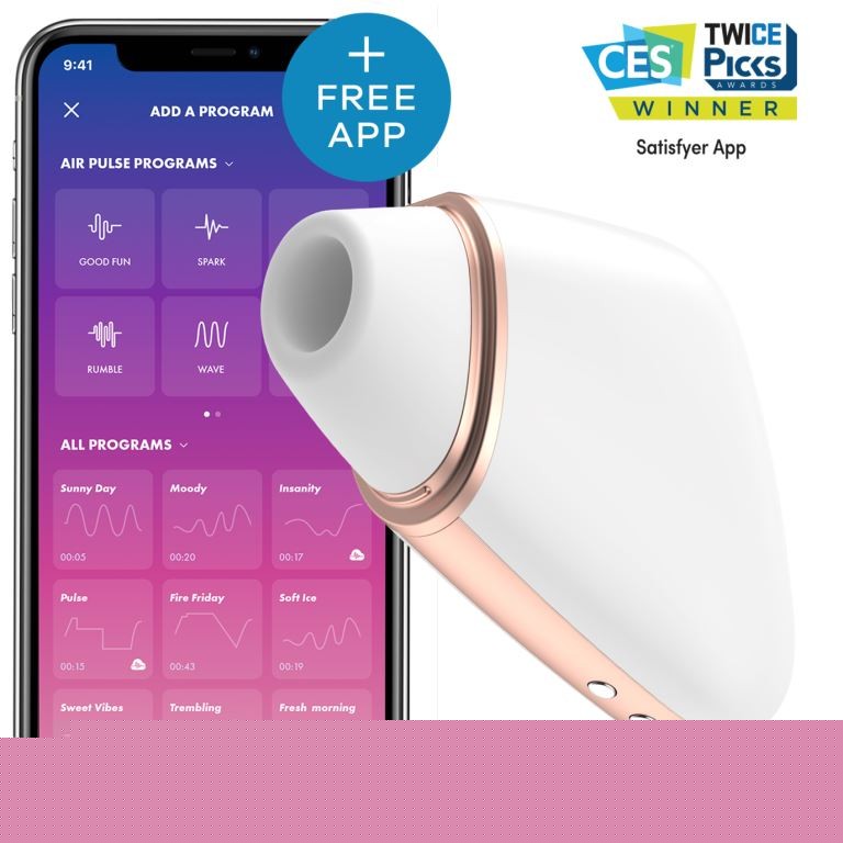 Вакуумний кліторальний вібратор - Satisfyer Love Triangle White (App) - зображення 1