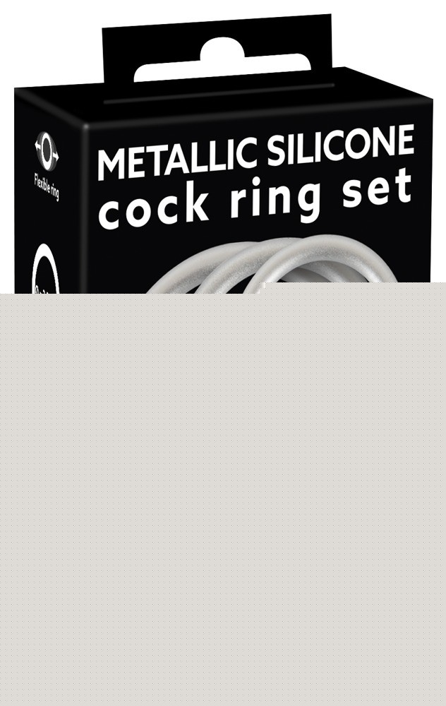 Набір ерекційних кілець - Metallic Silicone Cock Ring Set - зображення 1