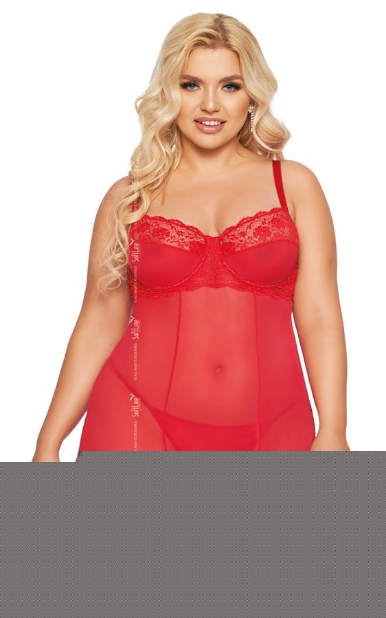 Пеньюар - Carla, red 2XL - зображення 1