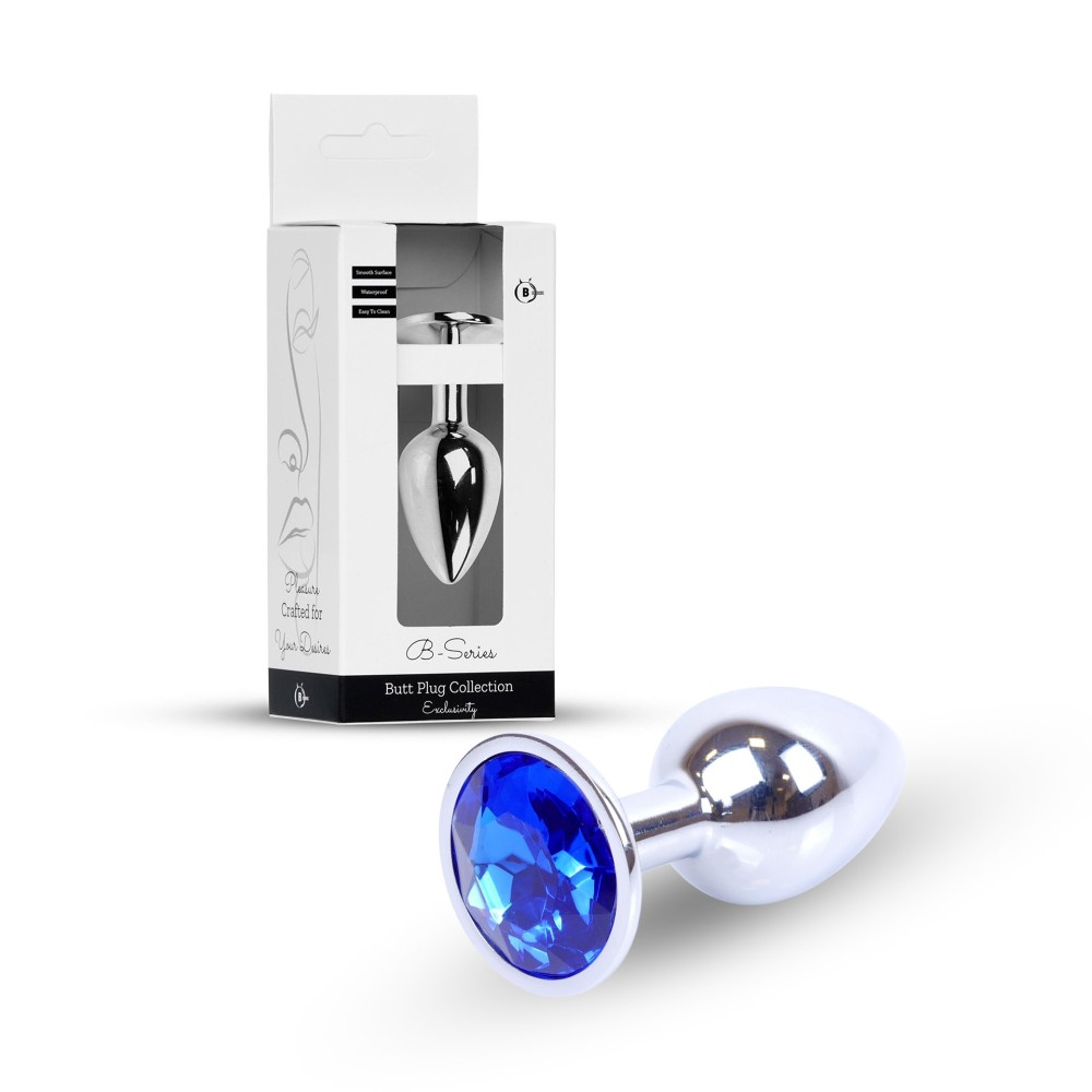 Анальна пробка - Jewellery Silver Plug Dark Blue - зображення 1