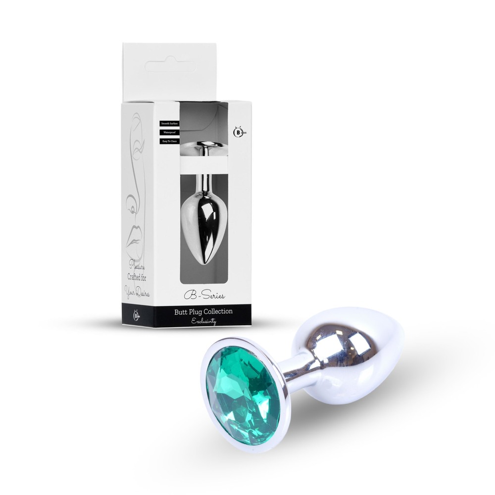 Анальна пробка - Jewellery Silver Plug Green - зображення 1
