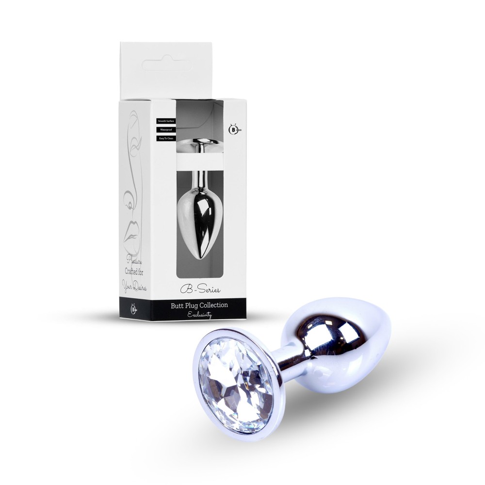 Анальна пробка - Jewellery Silver Plug Clear - зображення 1
