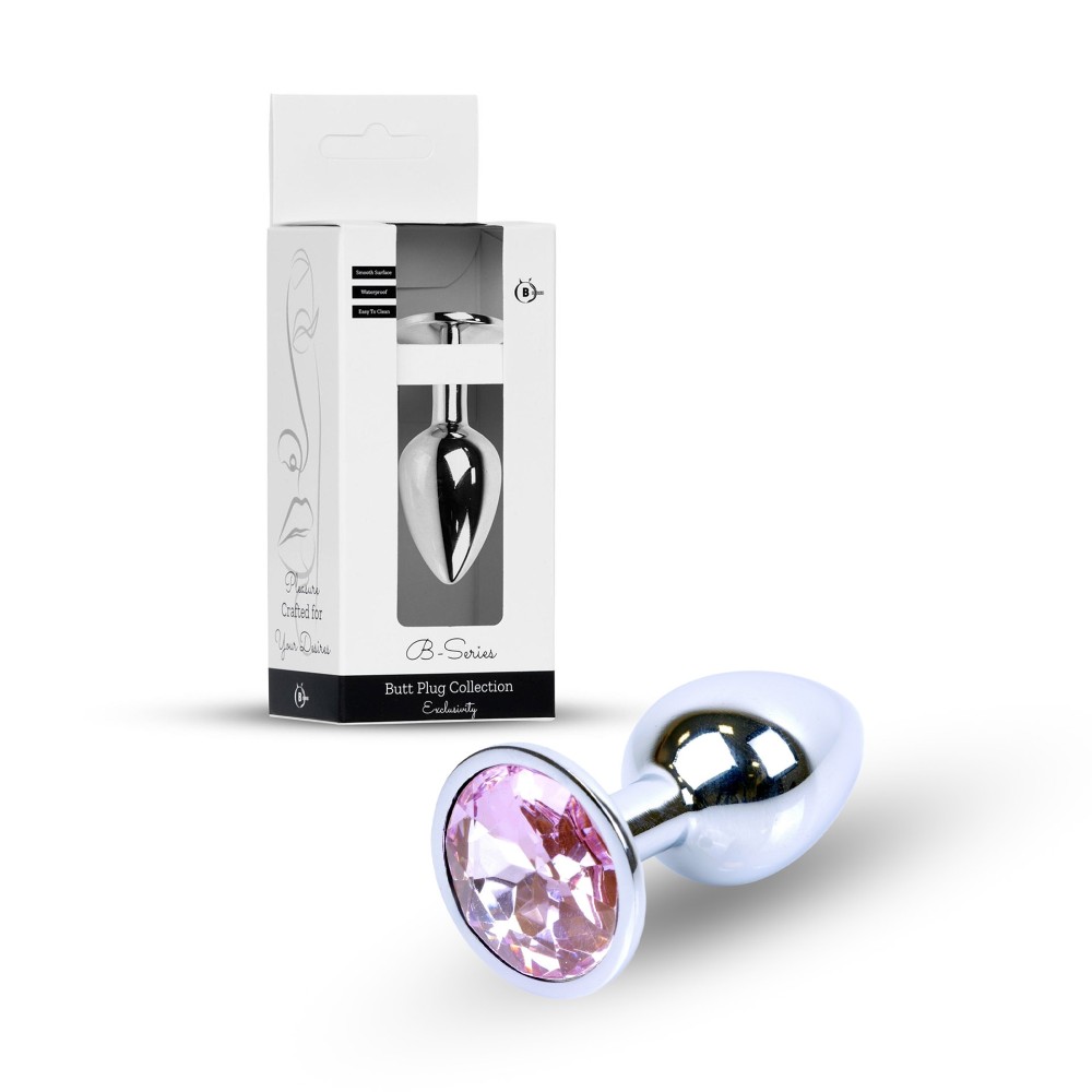 Анальна пробка - Jewellery Silver Plug Light Pink - зображення 1