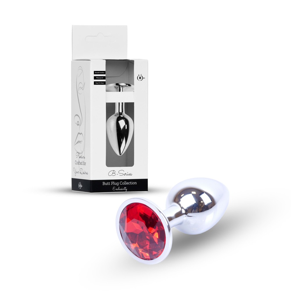 Анальна пробка - Jewellery Silver Plug Red - зображення 1