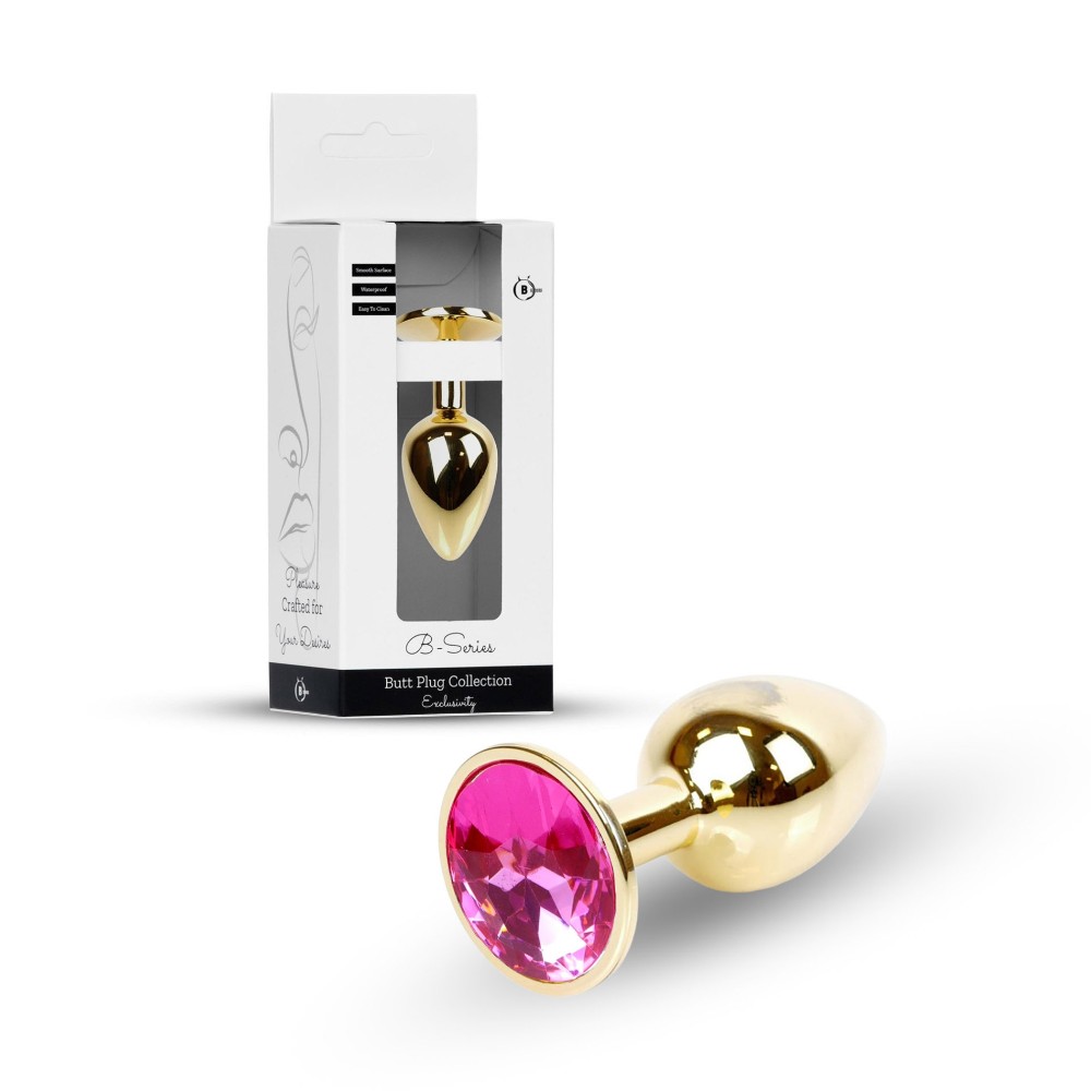 Анальна пробка - Jewellery Gold Plug Pink - зображення 1