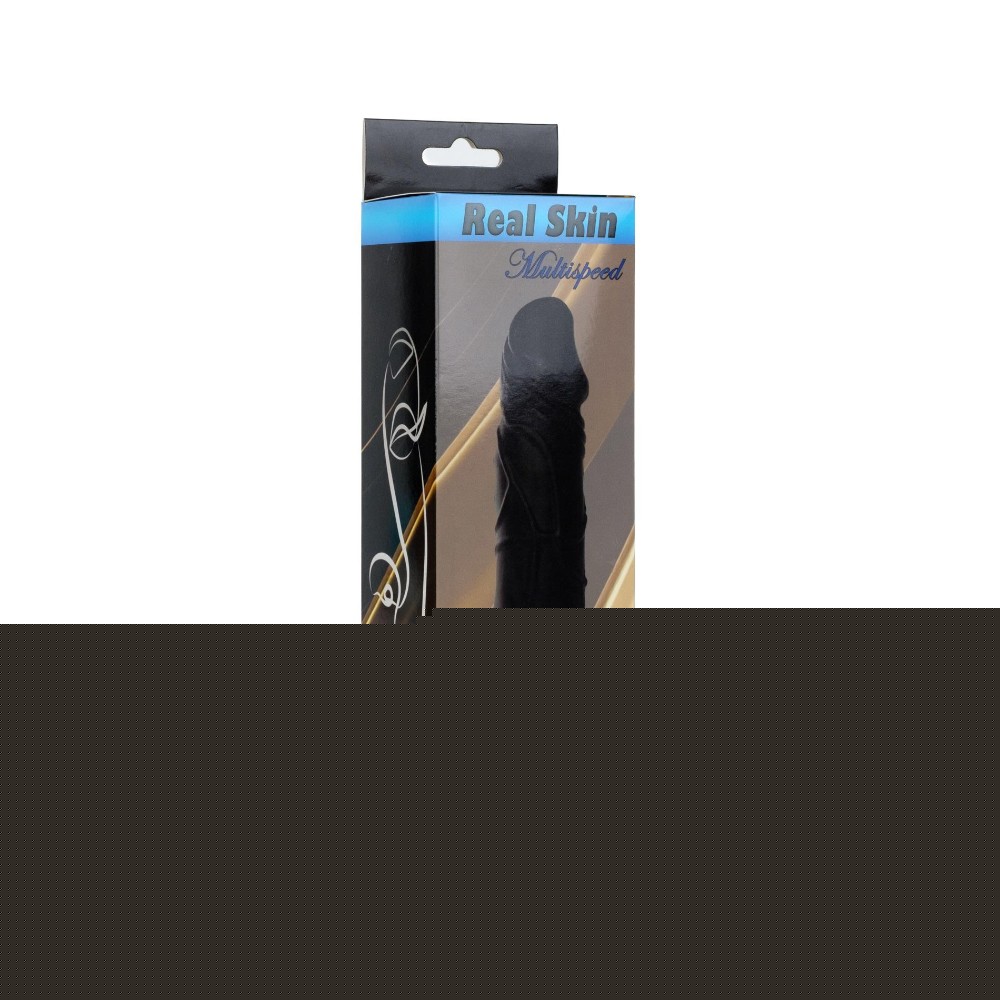 Вібратор - Real Skin Multispeed Black, 22 см - зображення 1