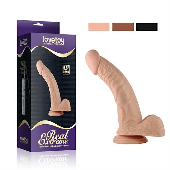 Вібратор - Real Extreme Vibrating Dildo 8.5" - зображення 1