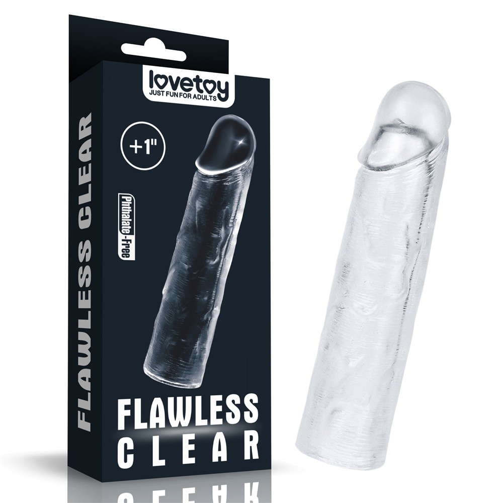 Насадка - Flawless Clear Penis Sleeve Add 1" Clear - зображення 1