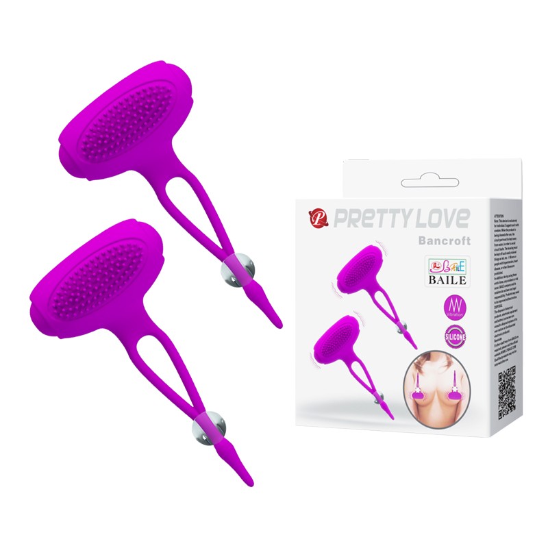 Затискачі для сосків - Pretty Love Bancroft Nipple Vibrator Purple - зображення 1