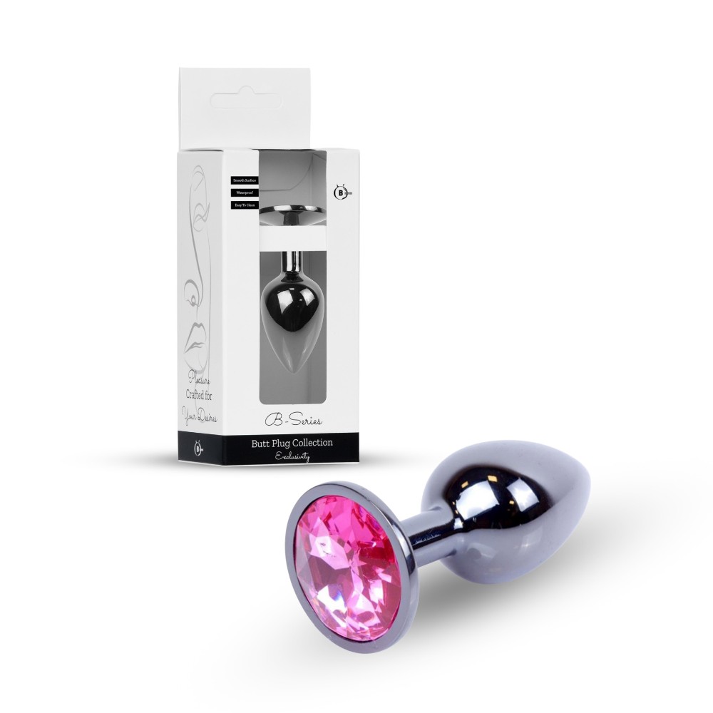 Анальна пробка - Jewellery Dark Silver Plug Pink - зображення 1
