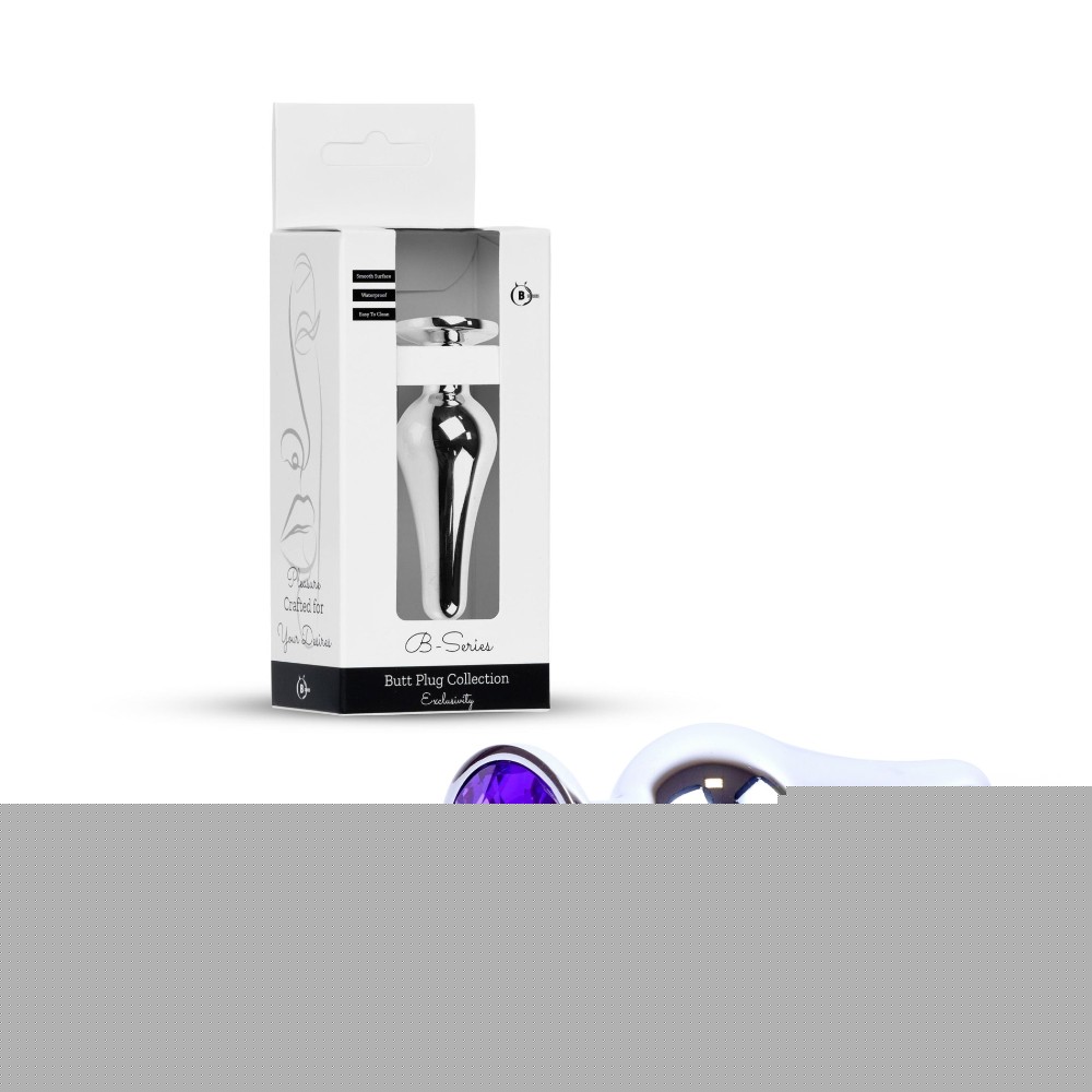 Анальна пробка - Jewellery Silver Long Plug Purple - зображення 1