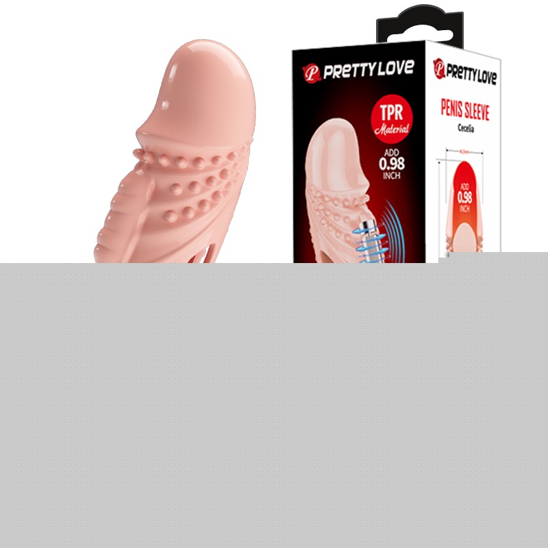 Насадка на член - Pretty Love Cecelia Vibrating Penis Sleeve Flesh - зображення 1