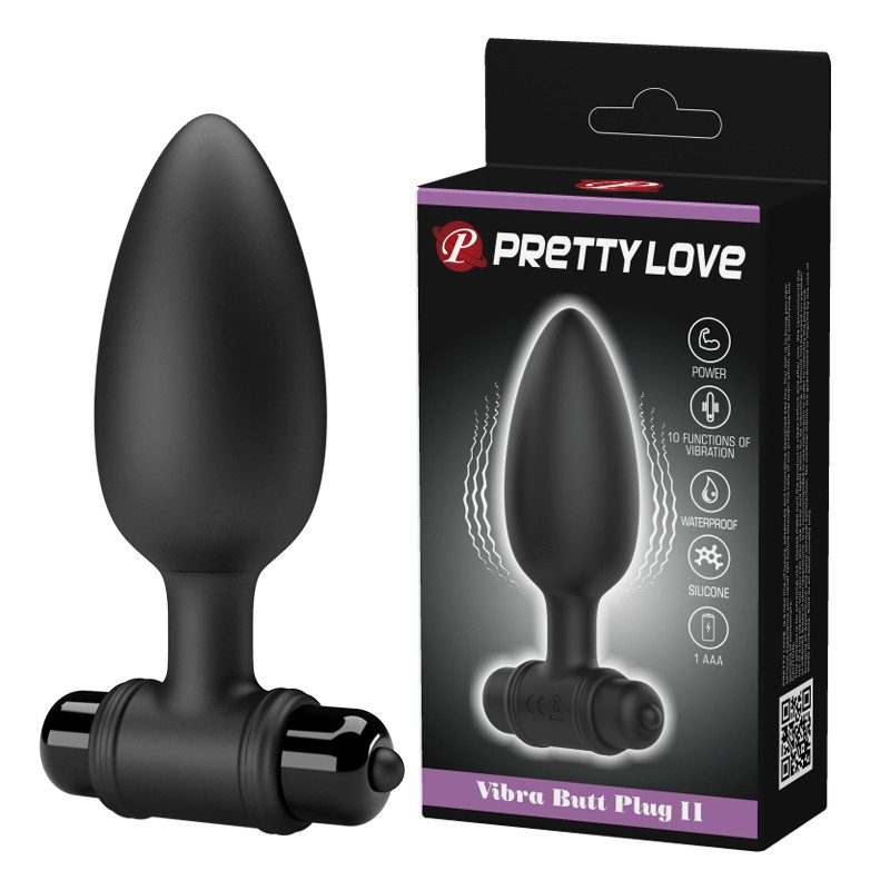 Анальна пробка - Pretty Love Vibra Butt Plug II Black - зображення 1