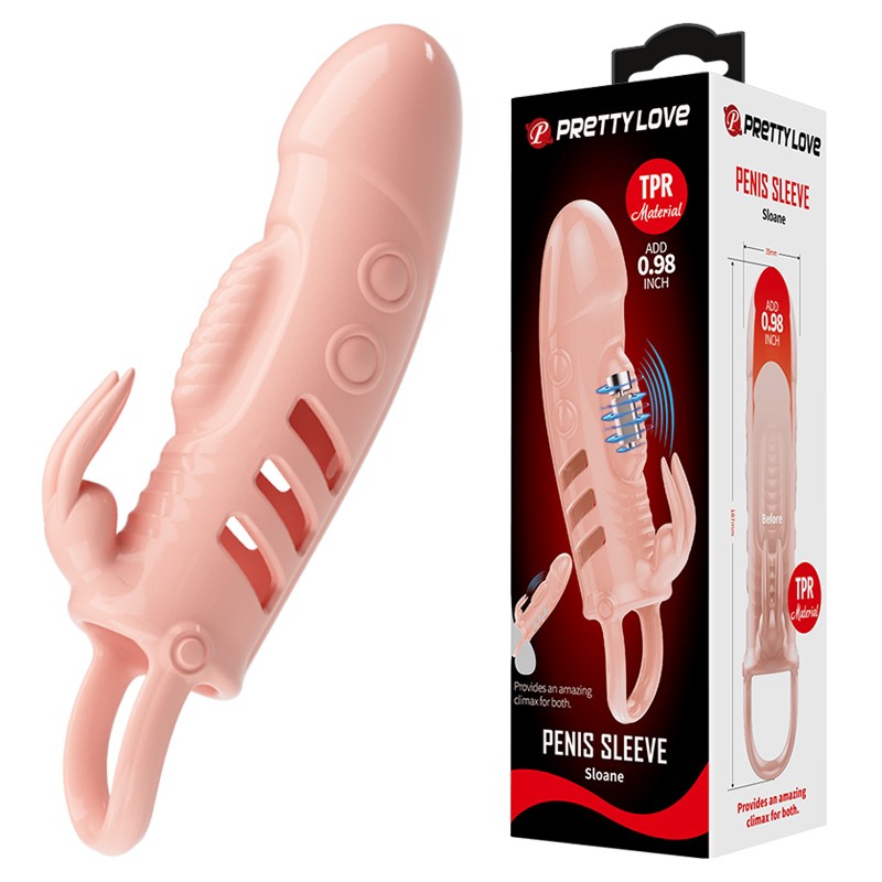Насадка на член - Pretty Love Sloane Vibrating Penis Sleeve Flesh - зображення 1