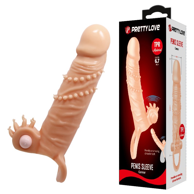 Насадка на член - Pretty Love Connor Vibrating Penis Sleeve Flesh - зображення 1
